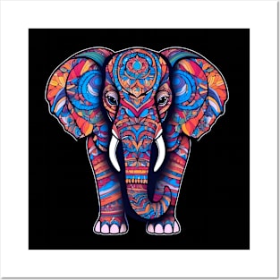 Colorful Mandala Elephant Posters and Art